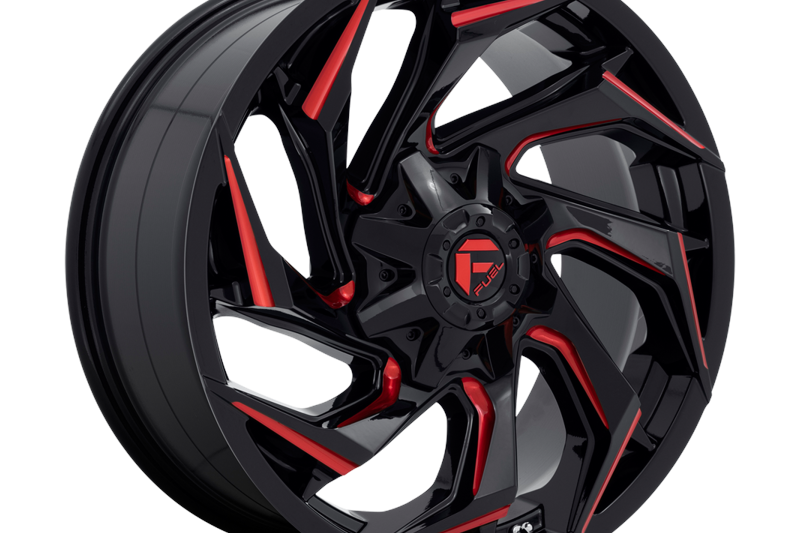 Llanta de aleacin D755 Reaction Gloss Black Milled W/ RED Tint Fuel 9.0x20 ET1 106,1 6x135;6x139,7