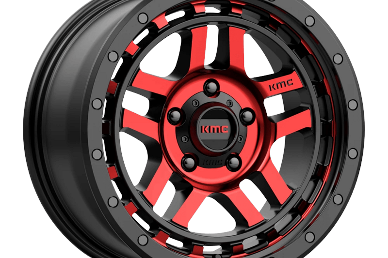 Llanta de aleacin KM540 Recon Gloss Black Machined W/ RED Tint KMC 8.5x17 ET18 71,5 5x127