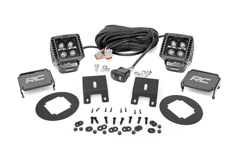 LED fog light kit White DRL Rough Country Black Series