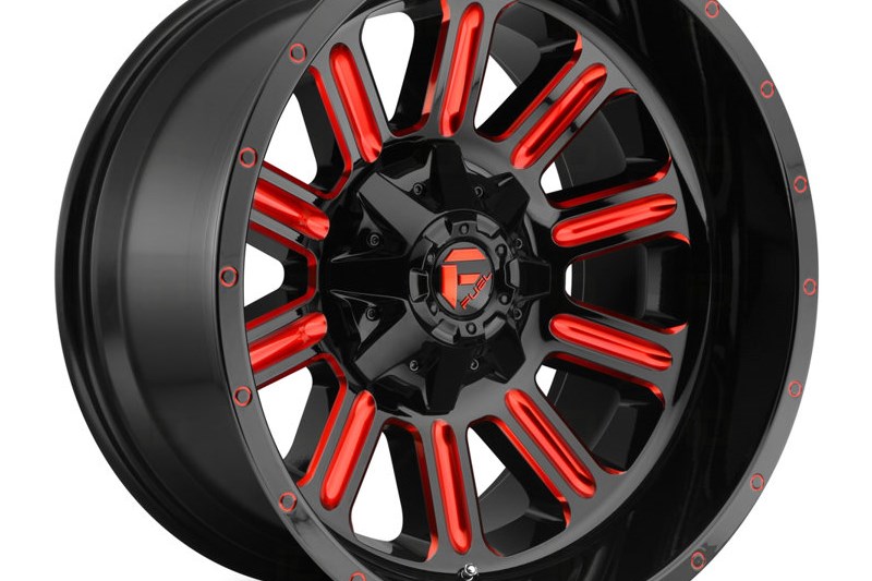 Llanta de aleacin D621 Hardline Gloss Black Red Tinted Clear Fuel 9.0x20 ET20 87,1 5x127;5x139.7