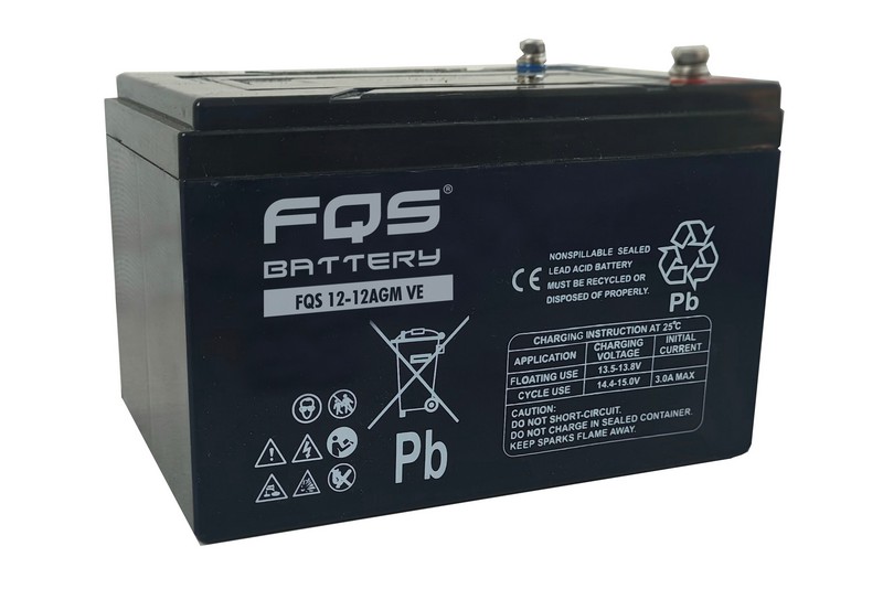 FQS FQS12-12AGMVE INDUSTRIAL AGM 12V 12AH BATTERY