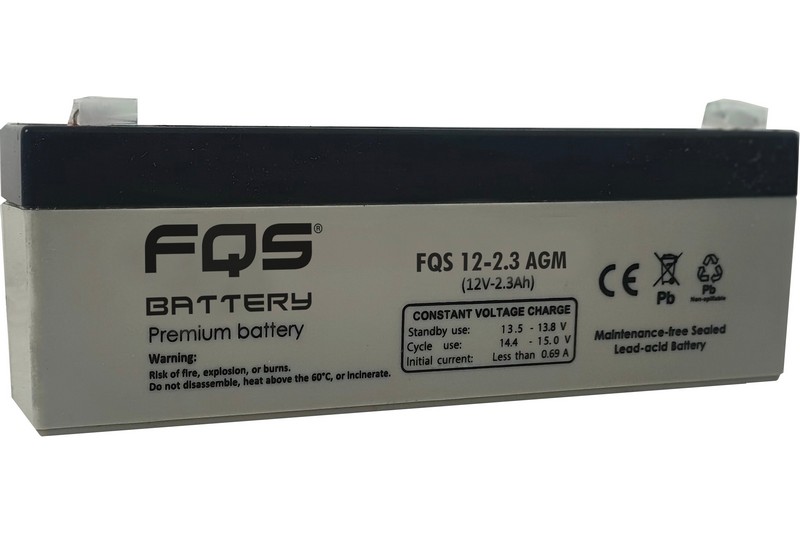 FQS FQS12-2.3AGM INDUSTRIAL AGM BATTERY 12V 2,3AH