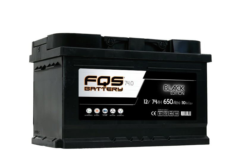 FQS FQS74.0 BATTERY BLACK LB3 12V 74AH 650A EN + D