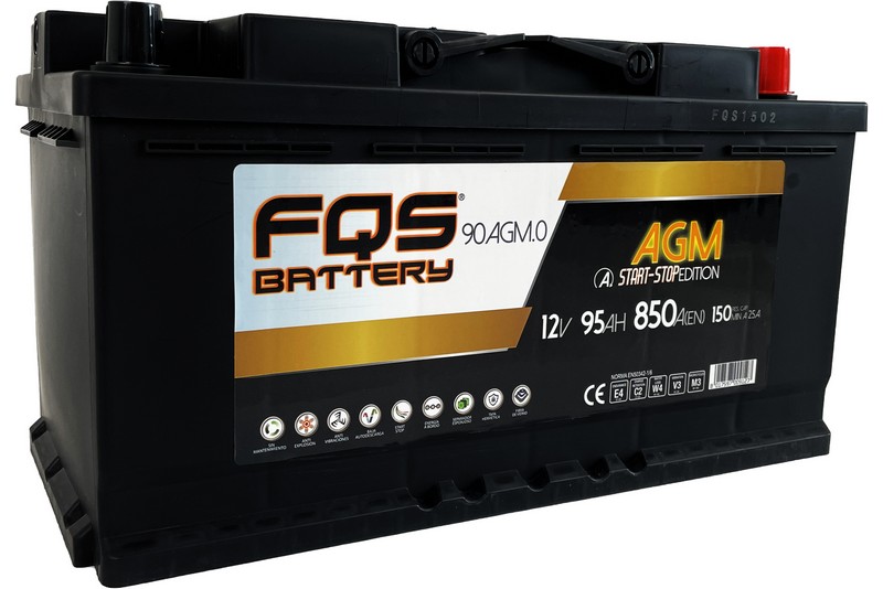 FQS FQS90AGM.0 AGM BATTERY L5 12V 90AH 850A EN + D