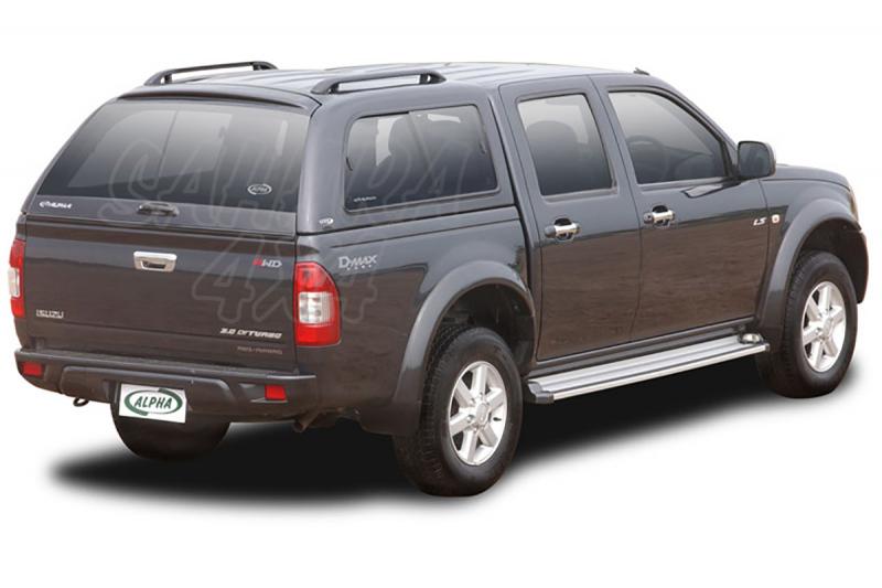 HardTop ALPHA en fibra, con ventanas (extra cabina) para cabina para Isuzu D-Max/Rodeo 02-12