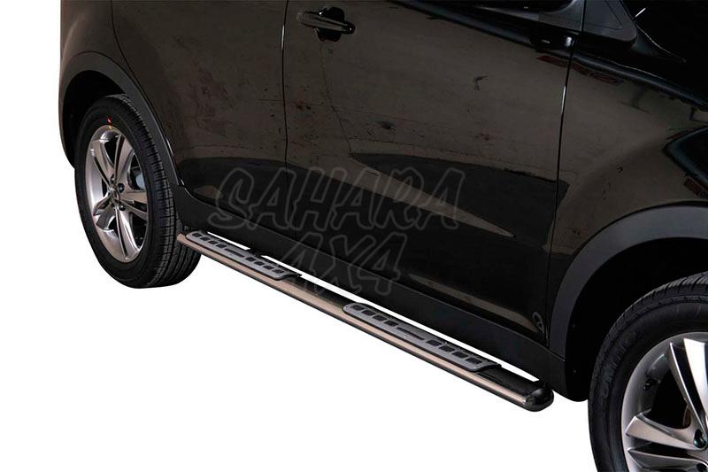 Side steps inox, oval section. Type DSP for SSangyong Actyon 06-10