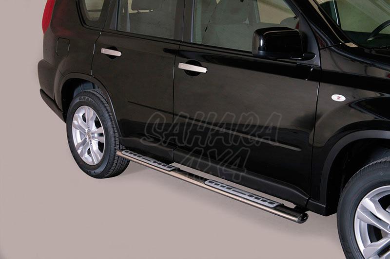 Side steps inox, oval section. Type DSP for Nissan X-Trail 2010-2014