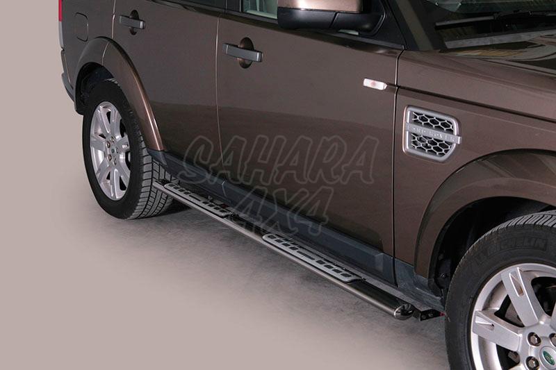 Pareja de estribos en tubo inox, seccin oval, con pisantes. Tipo DSP para Land Rover Discovery