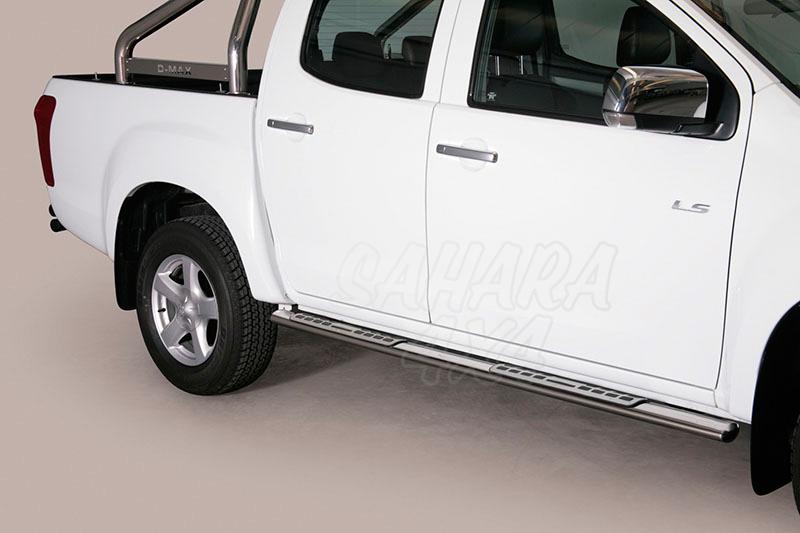 Side steps inox, oval section. Type DSP for Isuzu D-Max/Rodeo 02-12
