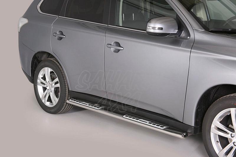 Side steps inox, oval section. Type DSP for Mitsubishi Outlander