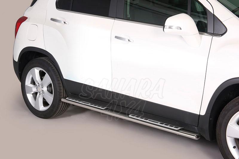 Side steps inox, oval section. Type DSP for Chevrolet Trax 2013-