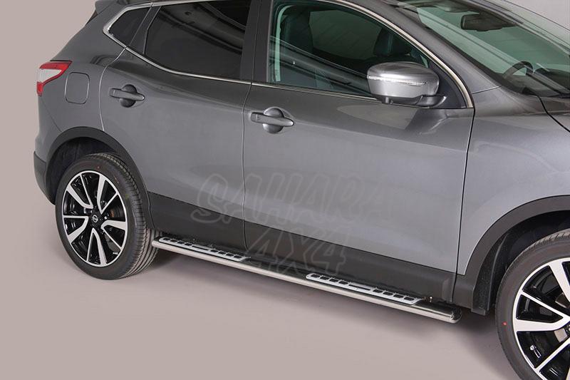 Side step inox, oval section. Type DSP for Nissan Qashqai 2014- - 