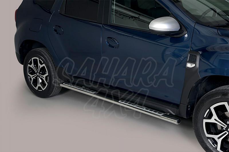 Pareja de estribos en tubo inox, seccin oval, con pisantes. Tipo DSP para Dacia Duster 2017-