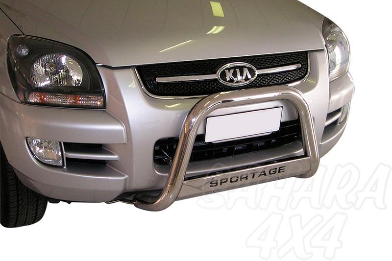 Defensa central inox 63mm con grabacin. Homologacin CE para Kia Sportage 2004-2008