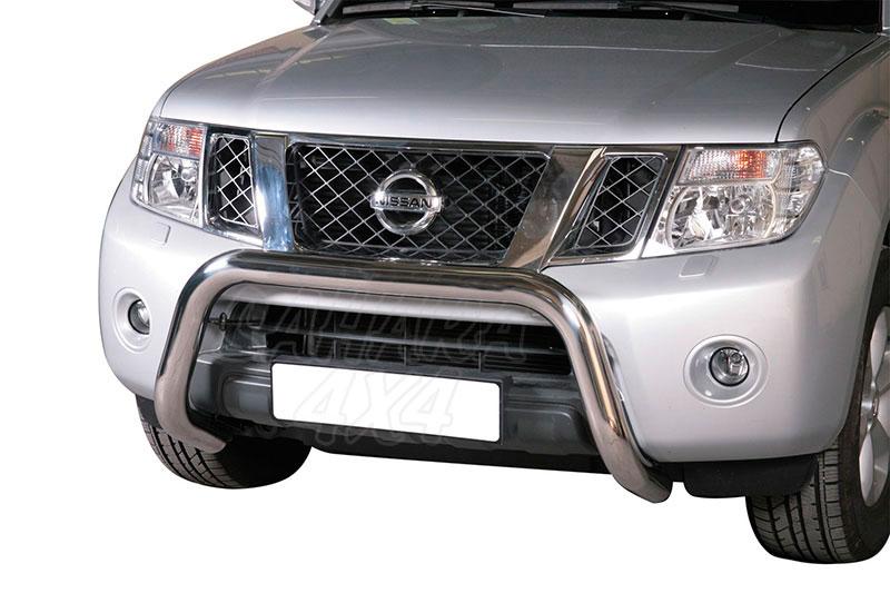 Front Bull Bar inox 76mm. CEE* for Nissan Navara D40 V6 2010-