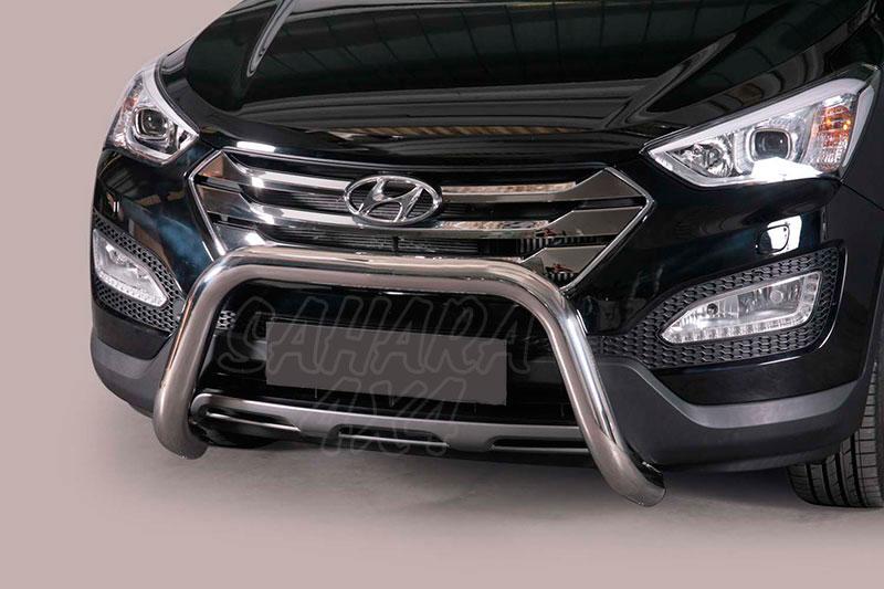 Defensa central inox 76mm sin traviesa. Homologacin CE para Hyundai Santa Fe 2012-