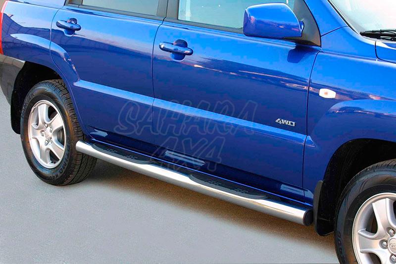 Side steps inox 76mm for Kia Sportage 2004-2008