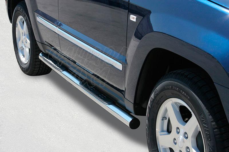 Estribos en tubo inox 76mm, con pisantes para Jeep Gran Cherokee WH/WK 2005-2010