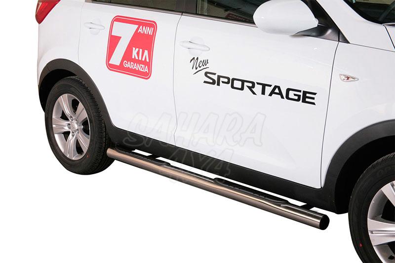 Estribos en tubo inox 76mm, con pisantes para Kia Sportage 2010-2015