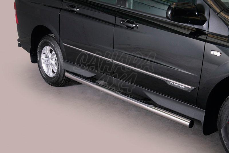 Side steps inox 76mm for SSangyong Actyon Sport 2012-