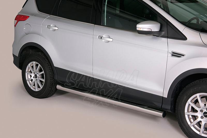 Pareja de estribos en tubo inox 76mm, con pisantes para Ford Kuga 2013-