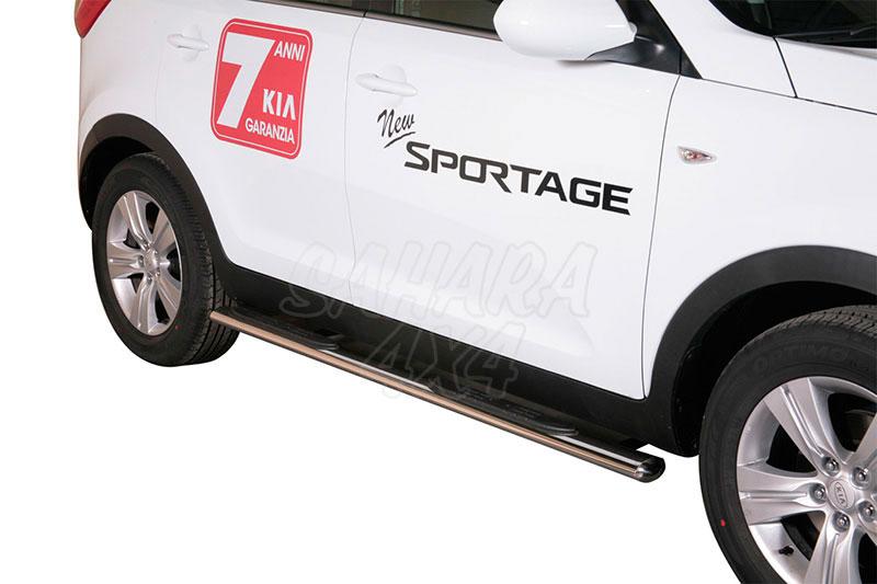 Estribos en tubo inox, seccin oval, con pisantes para Kia Sportage 2008-2010