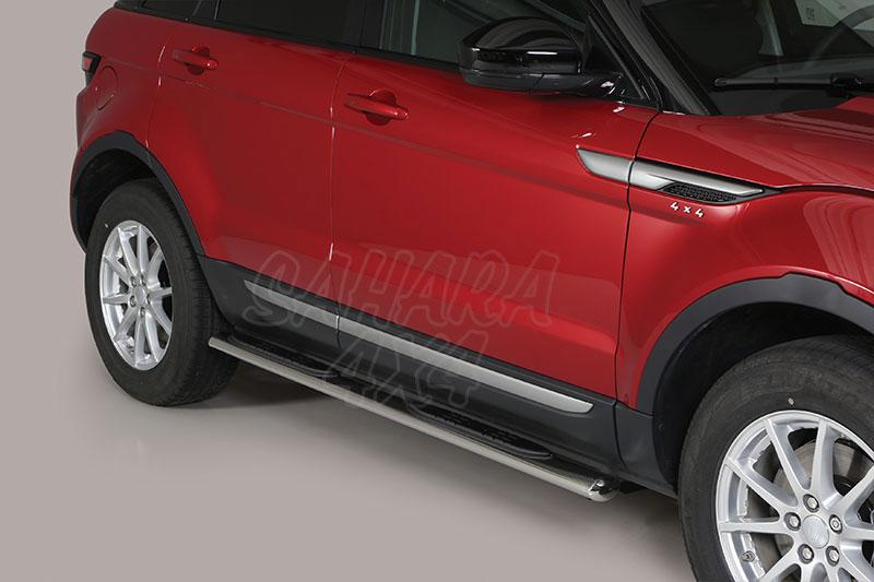 Pareja de estribos en tubo inox, seccin oval, con pisantes para Range Rover Evoque 2011-