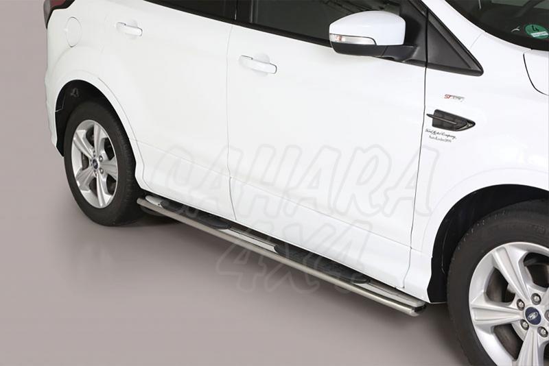 Estribos en tubo inox, seccin oval, con pisantes para Ford Kuga 2017- - 