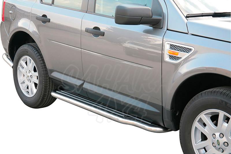 Estribos en plataforma con tubo inox 50mm para Land Rover Freelander II 2006-