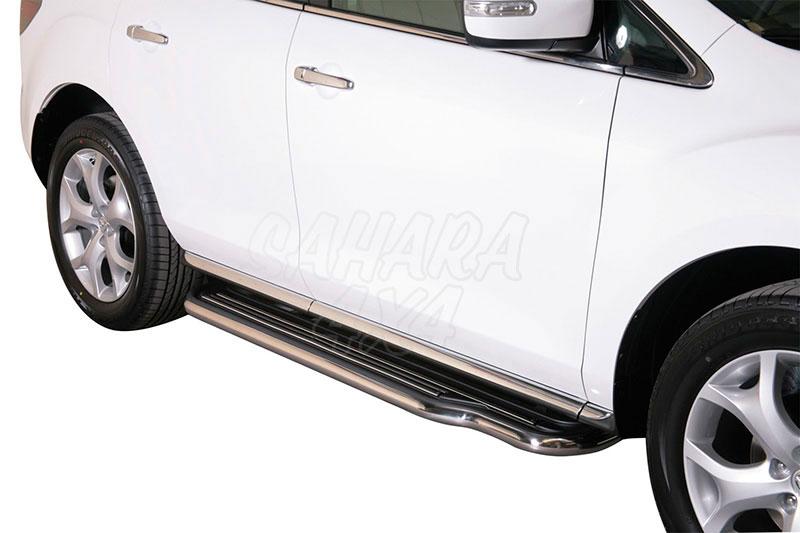 Estribos en plataforma con tubo inox 50mm para Mazda CX-7 2010-