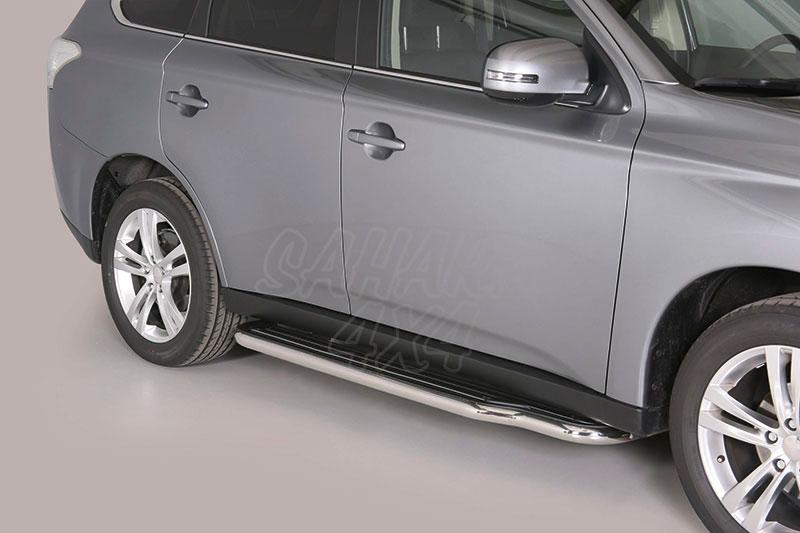 Estribos en plataforma con tubo inox 50mm para Mitsubishi Outlander 2012-2015