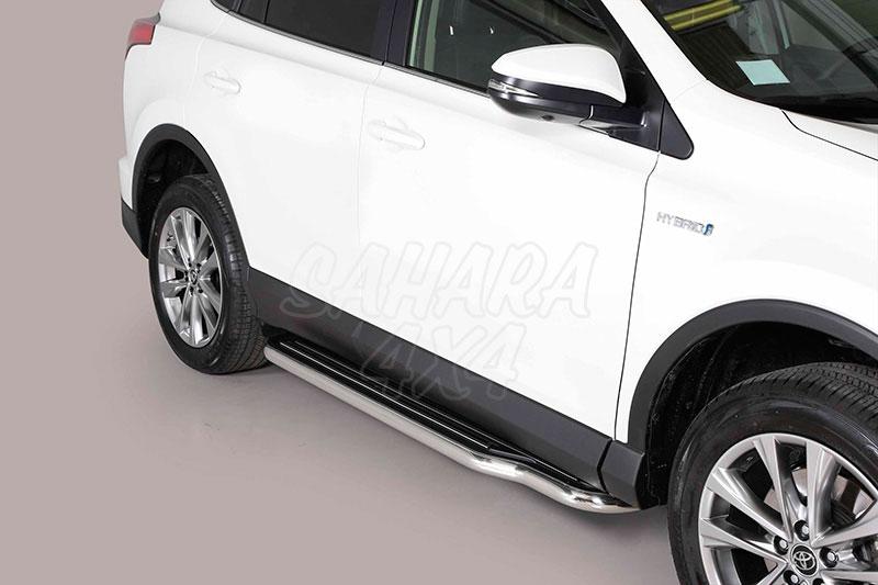 Estribos en plataforma con tubo inox 50mm para Toyota Rav4 2013-