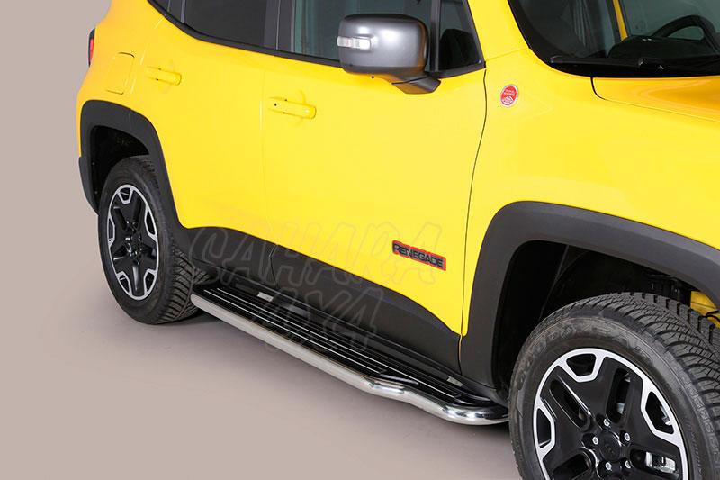 Estribos en plataforma con tubo inox 50mm para Jeep Renegade 2014-