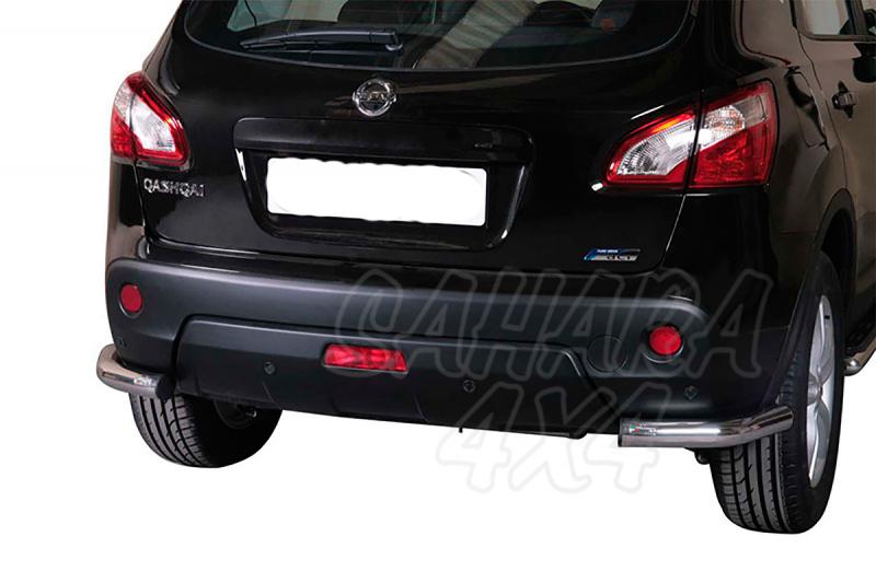 Protector inferior de esquinas traseras en tubo inox 63mm para Nissan Qashqai 2010-2014