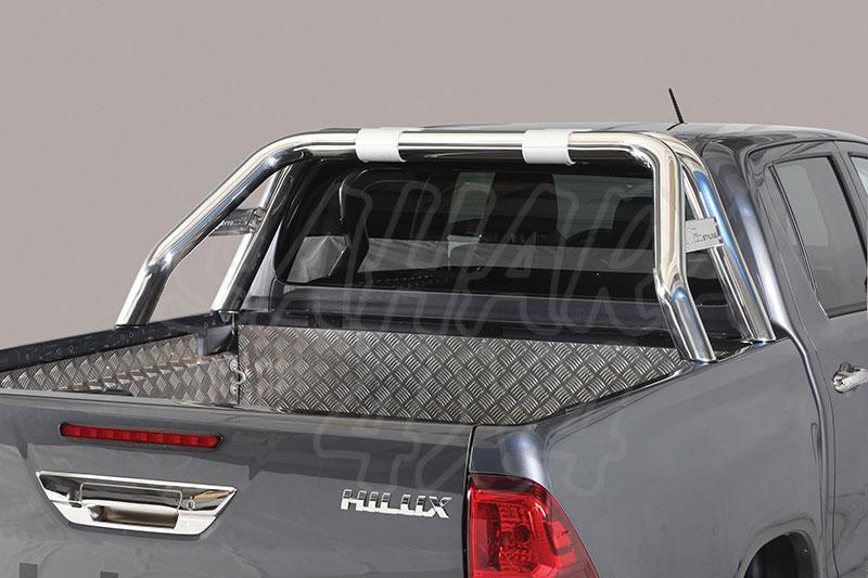 Rollbar en tubo inox 76mm con traviesa lateral. Tipo RLD para Toyota Hilux Revo 2016-