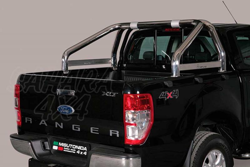 Rollbar en acero inox 76mm, con traviesa lateral para Ford Ranger 2012-