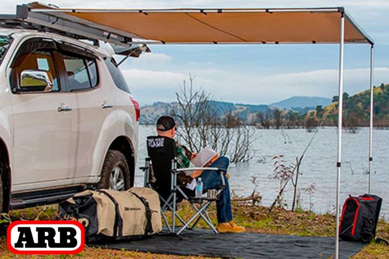 ARB awning large aluminium cover and LED, (3000 mm x 2500 mm) 814415 - Easy to mount and operate, these retractable awnings fit on to the side of a roof rack, and are conveniently stored for immediate use on arrival. 