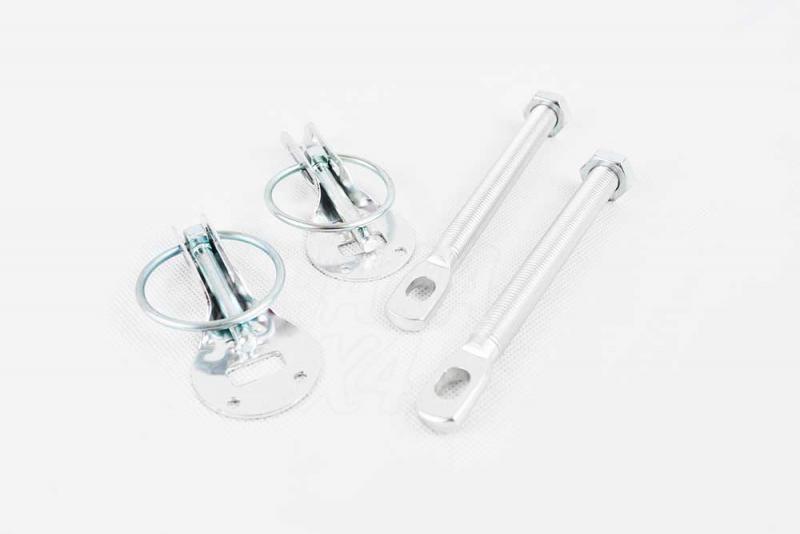 Competition Bonnet Pin Kit (Silver) - Quick release slide action for securing bonnets and tailgates.