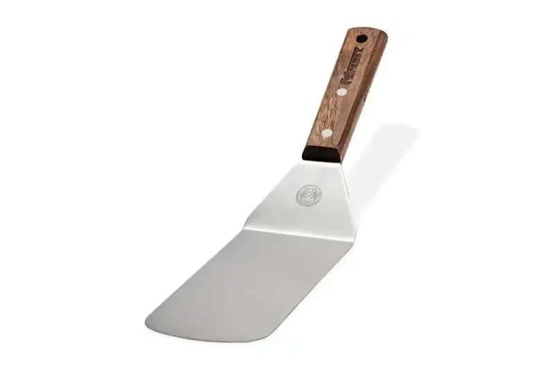 Flexible Spatula - by CADAC - Dont get stuck without a good spatula when cooking over the fire. From flipping fried eggs and griddle cakes to meat, poultry, and even fish, this flexible Spatula is an invaluable campsite kitchen utensil. It features an ergonomic walnut handle and a brushed stainless steel blade that tapers at its end making it steady, yet highly flexible.