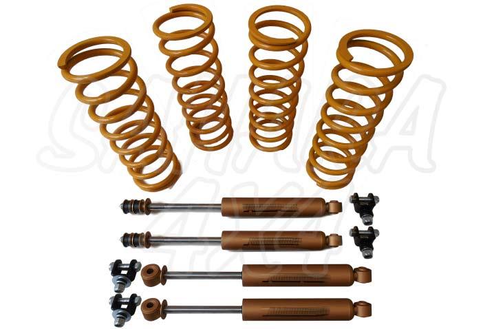 Complete Kit +5cm for Land Rover Defender 90/Discovery/Range - Price is for 4 Shocks , kit of coil spring, conersion low shocks. 