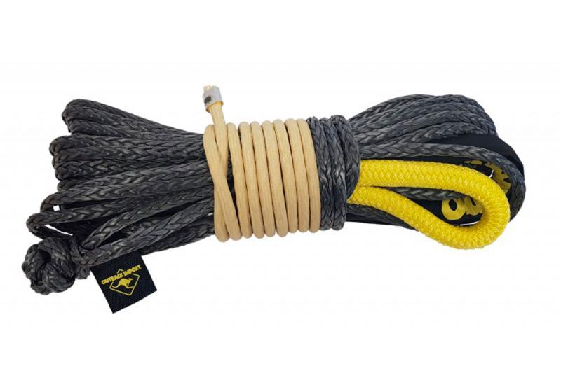 Synthetic Winch Rope Outback 24 mts x 10mm with synthetic shackle