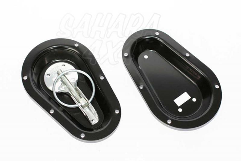 Recessed Bonnet Pin Plates (Black)