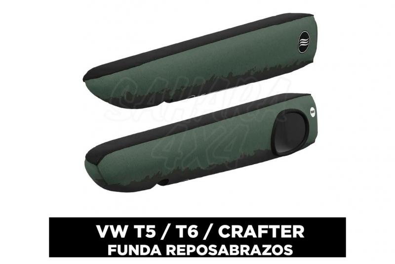 Funda reposabrazos VW T5/T6/Crafter impermeable GLASSY Army (Verde militar y negro)