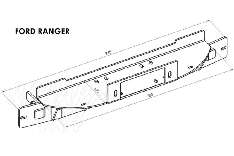 Hidden winch mounting plate - Ford Ranger (2012 - 2016)