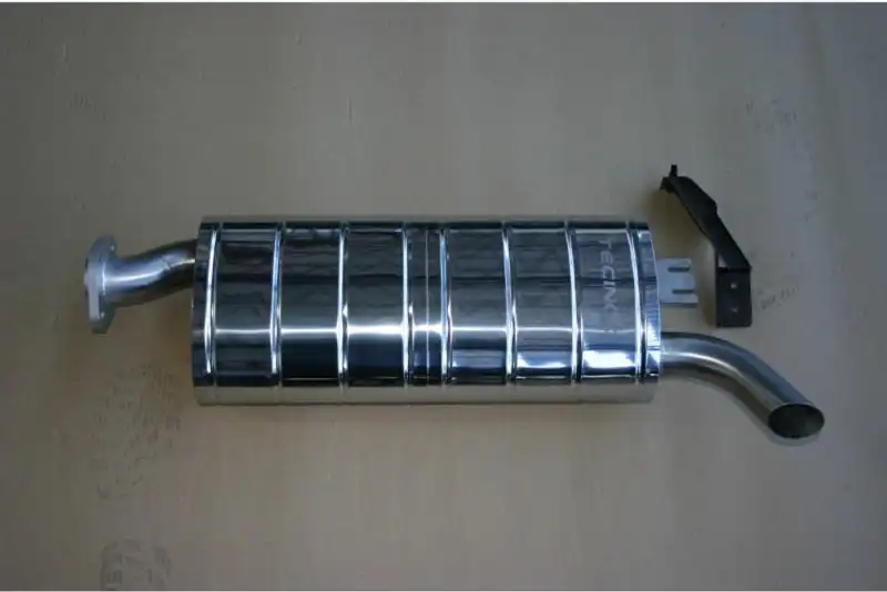 Lateral outlet after primary pipe Toyota Land Cruiser BJ42 1980-1985 - Pleasant sound, all stainless steel muffler with double jacket, aesthetic and effective. Saves weight and space.